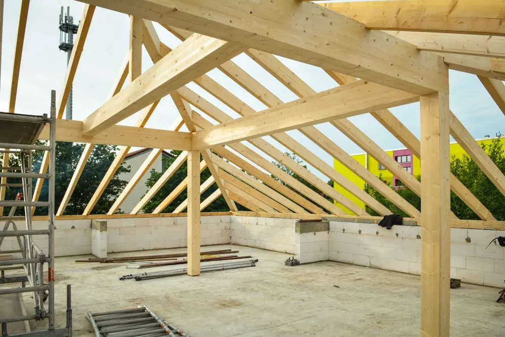 Charpente neuve d'une extension