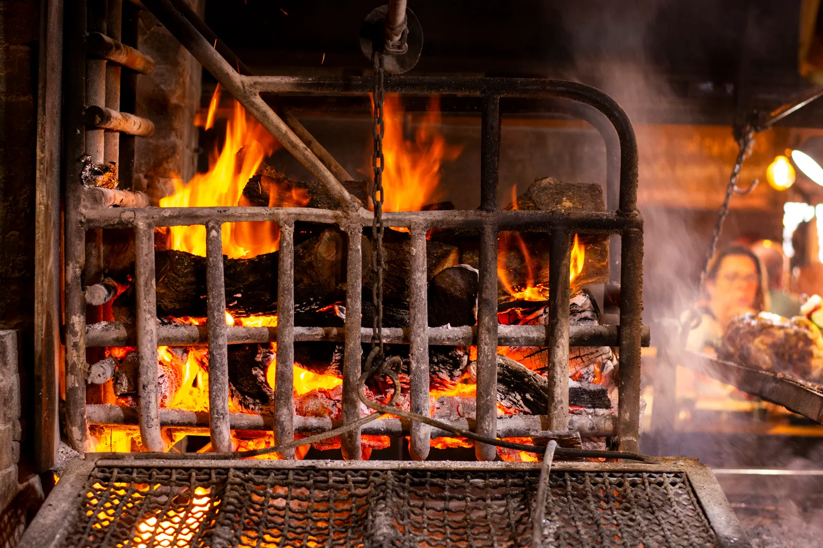 Le feu de bois de la cuisine